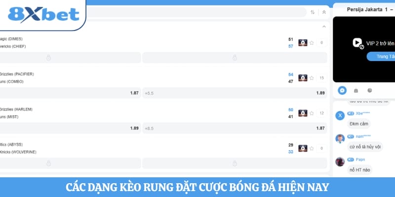 Các dạng kèo rung đặt cược bóng đá hiện nay