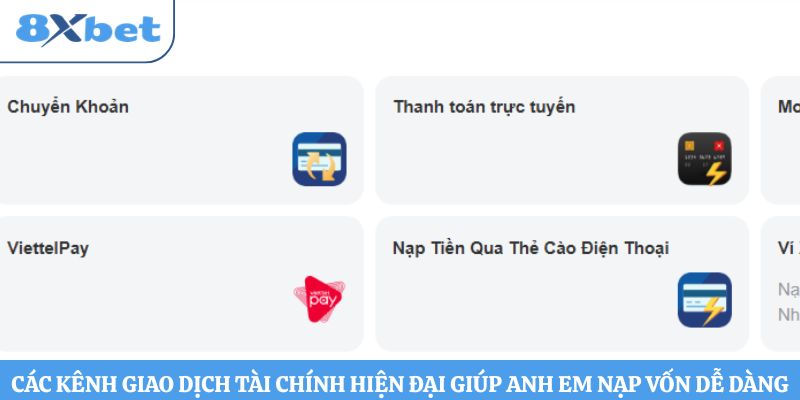 Các kênh giao dịch tài chính hiện đại giúp anh em nạp vốn dễ dàng