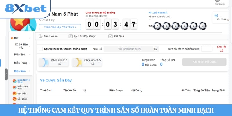 Hệ thống cam kết quy trình săn số hoàn toàn minh bạch