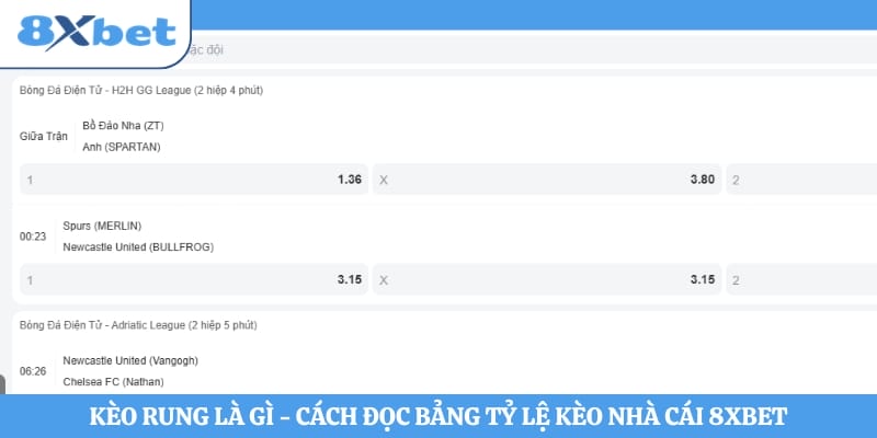 Kèo Rung Là Gì - Cách Đọc Bảng Tỷ Lệ Kèo Nhà Cái 8xbet