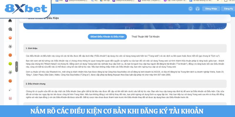 Nắm rõ các điều kiện cơ bản khi đăng ký tài khoản 